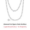 Rinntin Sterling 3.3mm Diamond-Cut Figaro Chain For Men Women Fashion Sier Necklace Jewelry SC34