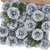 3ce519e11e1d05c5 MACTING 30PCS Artificial Glitter Flowers, Black Fake Roses with Stem for Valentines Day Tree Ornaments Party Wreath Home Spring Indoor Decorations
