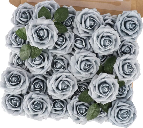 3ce519e11e1d05c5 MACTING 30PCS Artificial Glitter Flowers, Black Fake Roses with Stem for Valentines Day Tree Ornaments Party Wreath Home Spring Indoor Decorations