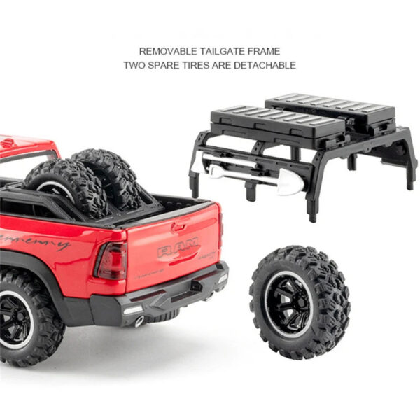 1:32 DODGE Mammoth 1000 TRX Alloy Pickup Car Model Diecast Metal Off-road Vehicle Model Sound and Light Simulation Kids Toy Gift