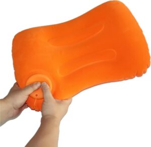 Compression Inflatable Camping Pillow, 19.2 "L Inflatable Pillow, Camping Inflatable Pillow, Camping Sleeping Inflatable Pillow (Orange)
