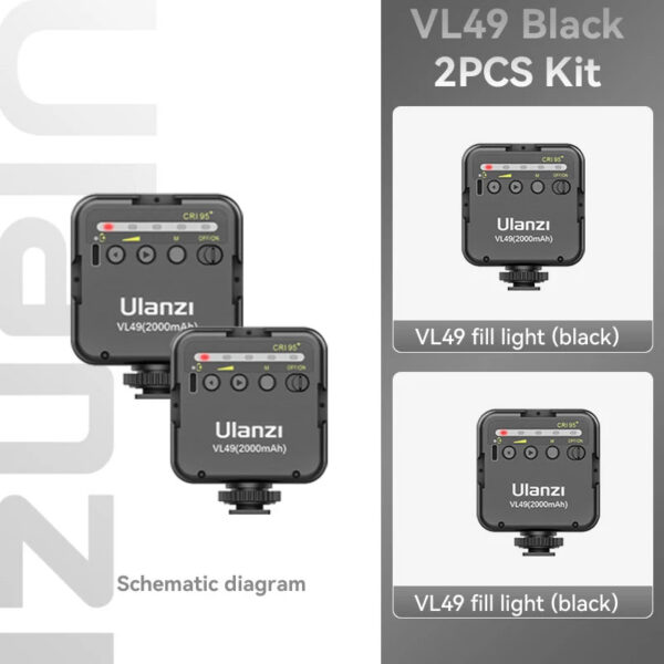 3d0a4caabc559b09 Ulanzi VL49 6W Mini Vlog LED Fill Light White 2000mAh 5500K Zoom Lighting Photographic Lighting Video Phone Selfie Fill Lamps