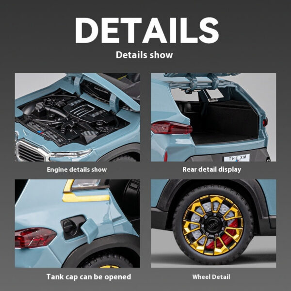 1:24 Scale XM Alloy Car Toy Model with Sound Light Effects Wind-Up nism Ideal for Kids Collectors - Fun & Durable