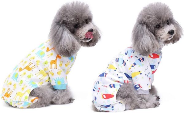 3d1aa22c5634355a 2-Pack Dog Clothes Dogs Cats Onesie Soft Dog Pajamas Cotton Puppy Rompers Pet Jumpsuits Cozy Bodysuits for Small Dogs and Cats