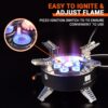 Bulin Gas Campingkocher Gaskocher mit Piezozündung Faltbarer Gaskocher Outdoor Windschutz Kocher Gasbrenner für Camping Trekking Hiking Picknick Wandern