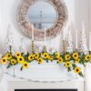 3 Pack Artificial Sunflower Garland, 7.5ft/Strand Silk Sunflowers Hanging Vines Flowers with Green Leaves for Room Kitchen Garden Birthday Wedding Baby Shower Party Table Decor Large
