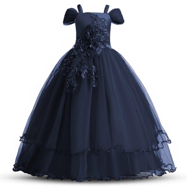 3d41cbf3055b48ba Teens Dresses for Wedding Evening Kids Appliques Flower Princess Birthday Party Long Gown Girls Vestidos Banquet Dress