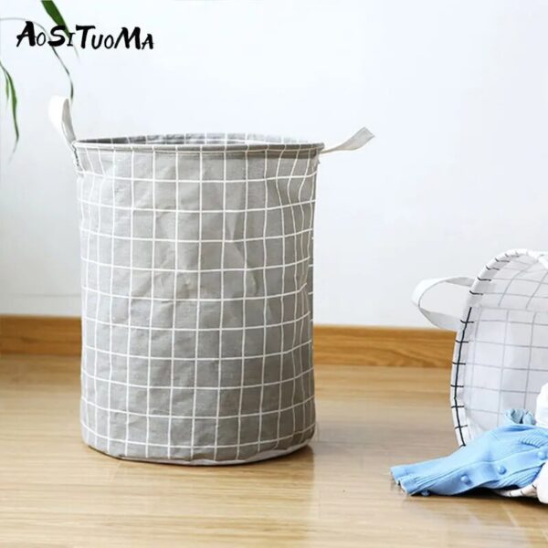 1pc Round Laundry Basket, Portable Dirty Clothes Hamper