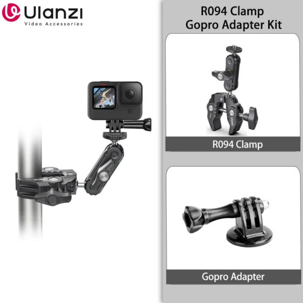 3d522a835c1e2d2f Ulanzi R094 Metal Super Clamp with Double Ball Head Magic Arm Clamp with 1/4" 3/8" Hole for DSLR Camera Monitor Light Mic Mount