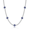 3d5801f2e168ecb8 Wong Rain 100% Sterling Sier Flower Lab Sapphire Emerald High Carbon Diamonds Gemstone Tennis Chain Necklace Fine Jewelry