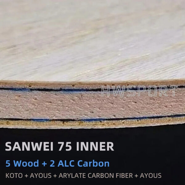 3d7148c9104e97d9 SANWEI 75 INNER Table Tennis Blade 5 Wood 2 ALC Carbon Ping Pong Blade for Loop Driving Plus Fast Attack