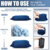 3d75defc116e7a01 2 Pack Camping Pillow for Sleeping Shredded Memory Foam Travel Pillow with Storage Bag, Compressible Portable Pillow for Outdoor Camp Backpacking Hiking Essential Gear (Blue, Small)