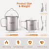 3d770a97315c94f0 Tomshoo 3 PCS Titanium Cookware Set Ultralight 750ml Pot 450ml Water Cup Mug w Lid Folding Spork for Outdoor Camping Backpacking