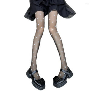 Women Socks Polka Stockings Women's Spring And Summer Thin Snagging Resistant Pantyhose Jk Sexy Black Silk Ultra-Thin Dots Stockin