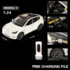 3d7dd80c32b9adeb 1:24 Tesla Y 3 S Metal Alloy Diecast Model Sound And Light Children's Toy Collectibles Birthday Gifts