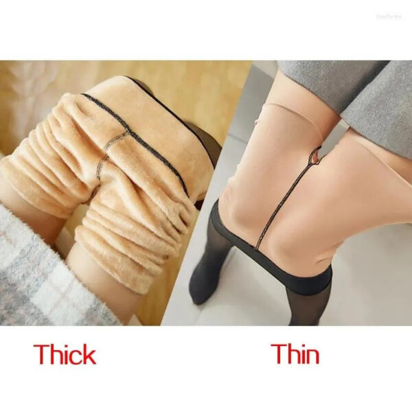 Women Socks Winter Warm Leggings Translucent Pantyhose Fleece Tights Ladies Thermal Wool Sock Pants Elastic Sexy High Waist Stockings