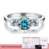 3d93e7de04ced191 GRA Shiny Real 1CT D Color Moissanite Diamond Wedding Rings For Women Original Sterling Sier Quality Fine Jewelry