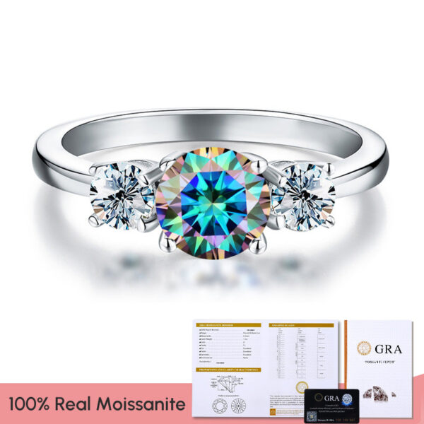 3d93e7de04ced191 GRA Shiny Real 1CT D Color Moissanite Diamond Wedding Rings For Women Original Sterling Sier Quality Fine Jewelry