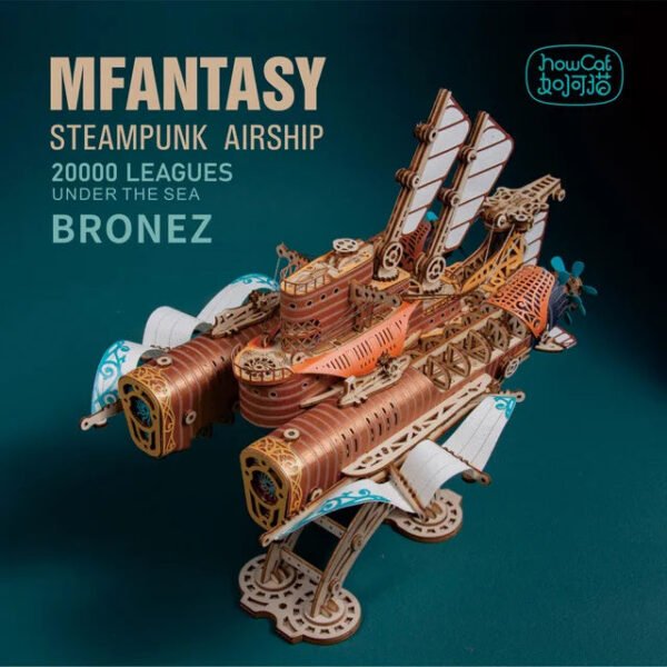 3dab545c63bb95ed stic Spaceship DIY 3D Wooden Puzzle Steampunk Airship Popular Assembly Model Kits Toys For Children Kids Girl Birthday Gift