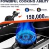 3daea84126c353e0 Llamaviva 2 Burner Outdoor Gas Burner with Side Shelves, Auto-ignition & Regulator, 150,000 BTU Propane Outdoor Stoves for Cooking, Camping&BBQ Cookouts
