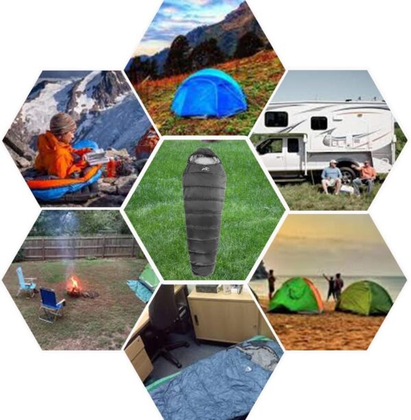 3dc187acb0fac8b2 Heated Sleeping Bag 5pcs Multi USB Power Support Heating Pads,Operated with Battery Power Bank or Other USB Power Supplies, Portable Compact Bag, Mummy Style.