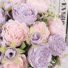 Artificial Peonies Silk Flowers, Faux Peony Bouquet 4 Bundles Florals Arrangements Decor for Farmhouse Home Boho Wedding Table Centerpiece, Fake Plastic Flowers Bulk for Vase Decoration (Pink Purple)