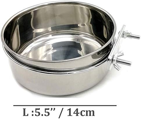 3dc685d892039b47 Pet Feeder Water,10oz 20oz 30oz Bird Hamster Small Animal Cup with Holder,Stainless Steel 10oz Cage Coop Hook Cup for Small Animal Cage Bowl (10oz Stainless Steel Bowl)