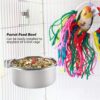 3ddbb8e7138c7833 PINVNBY Parrot Feeding Cups Birds Food Dish Stainless Steel Parrot Feeders Water Cage Bowls with Clamp Holder for Cockatiel Conure Budgies Parakeet Parrot Macaw Small Animal Chinchilla Pack of 2