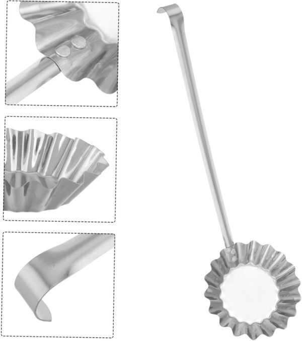3df08ca6e2296ac6 Toyvian Frittierte Form Öl Fritteusen Teigform Form Mit Griff Kochstempel Frittier Gebäckform Metall Waffelform Lebensmittel Bunuelos für KüChe, Camping Und Backen