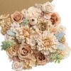 Serra Flora Artificial Christmas Flowers Greenery Combo Box Set Faux Flowers Bulk Flower Leaf with Stems for DIY Tree Ornaments Xmas Wreath Floral Arrangements Centerpieces