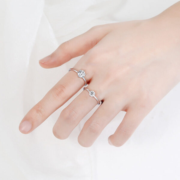 3df25a8235c4889e Trumium 0.5/1 Ct D Color Moissanite Ring For Women Diamond moissanite Rings s Sier Engagement Wedding Bands Fine Jewelry
