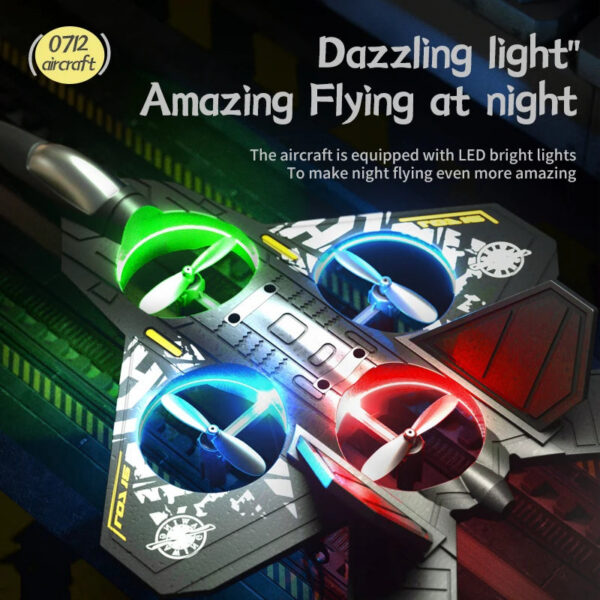3df3554c0b00b55d L0712 RC Plane 2.4G Remote Control Aircraft Gravity Sensing Aircraft Glider with Light EPP Foam Fighters for Boys Children