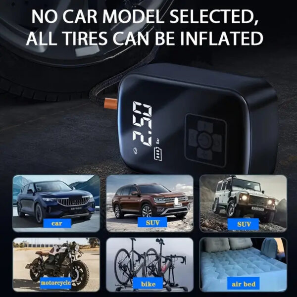 LEIBOO Wireless Car Compressor Air Electric Tire Iator Pump for Motorcycle Bicycle AUTO Tyre with Digital Display