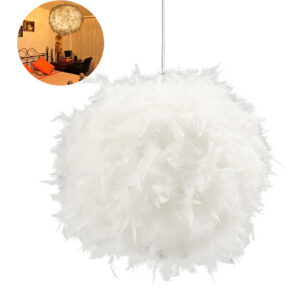 3dff15d0e3e2bc4c 30cm Lamps Shades Feather Ceig Lamp E27 Bulb Pendant Desk Night Light for Living Room Wedding Party Decoration