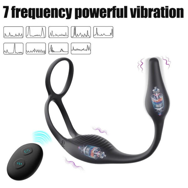 Vibrating Butt Plug Remote Control Prostate Massager Anal Vibrator with Ring Perineum Stimualtor Sex Toy for Men
