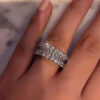 Emerald Cut 2ct Diamond Cz Ring Sterling Sier Promise Engagement Wedding Band Rings for Women Gemstones Party Jewelry Gift