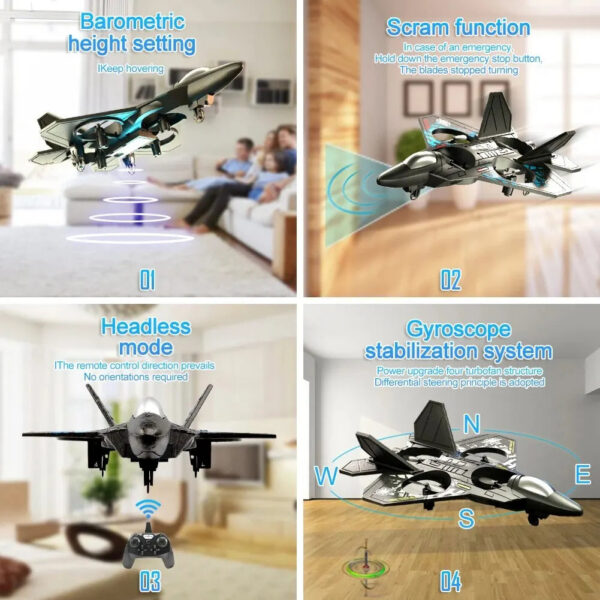 3e21561fe0e84df4 L0712 RC Plane 2.4G Remote Control Aircraft Gravity Sensing Helicopter Glider with Light EPP Foam Fighters for Boys Children