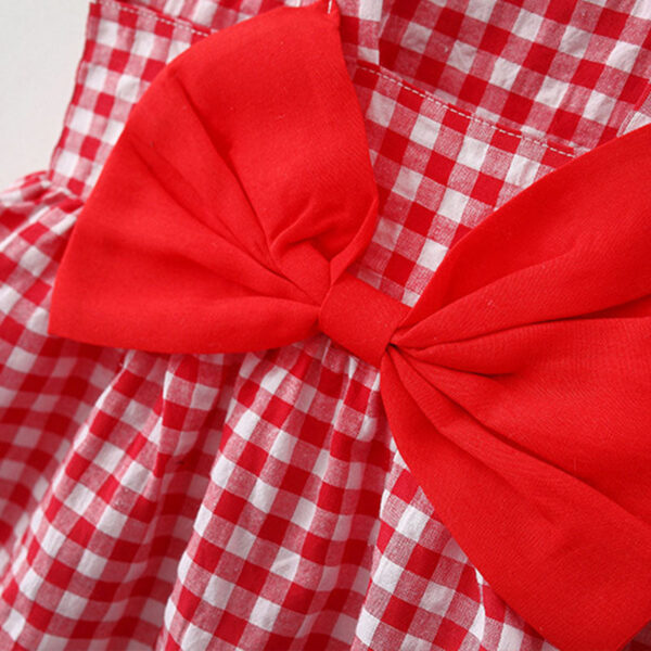 3e22bc83fa8acbff 2Pcs/Set Summer Baby Girl Dress Sweet Bowknot Plaid Children Clothes Lovely Thin Soft Clothing For Kids Toddlers Party Dresses