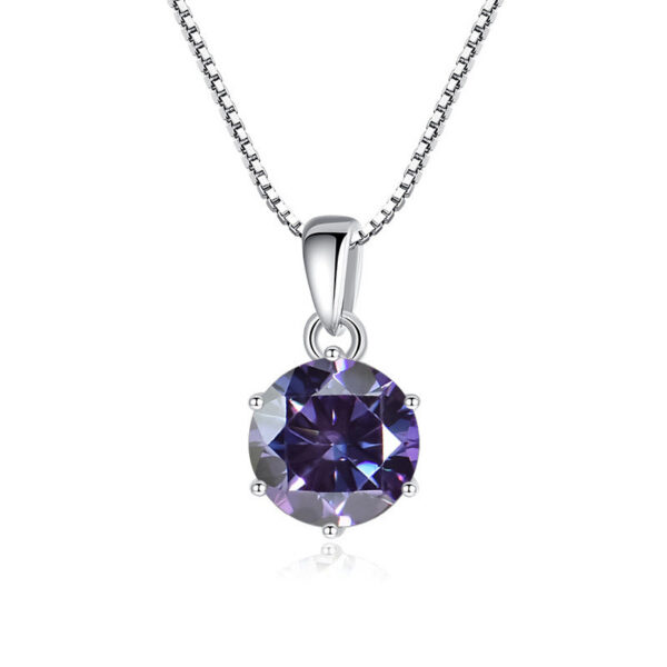 3e237149d8c582ad 1CT Moissanite Pendant For Women Simulated Diamond Necklace S Sterling Sier Jewelry Girl Valentine's Day party Gift