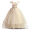 3e3626f133dcbcdd Teens Dresses for Wedding Evening Kids Appliques Flower Princess Birthday Party Long Gown Girls Vestidos Banquet Dress