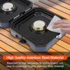 3e36ca99cb38db49 2025 Upgraded 2-Burner Folding Propane Camp Stove - 16K BTU Portable Camping Stove w/Piezo Ignition, Griddle & Carry Bag for Tailgating, Barbecue (Blue)
