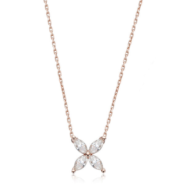 Serenity 1.2cttw 3*6mm Marquise Cut All Moissanite For Women S Sier 4 Stones Horse Eye Diamond Pendant Necklace