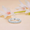 BAMOER Moissanite Full Eternity Band for Women Sterling Sier Diamond Wedding Engagement Ring