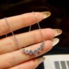 Real Moissanite Diamond for Woman Engagement Jewely with Certificates Sterling Sliver Plated White Gold Necklace