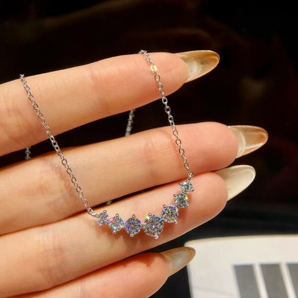 Real Moissanite Diamond for Woman Engagement Jewely with Certificates Sterling Sliver Plated White Gold Necklace