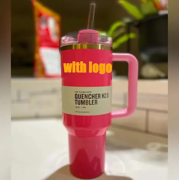 3e60c4e51d6a47c7 THE QUENCHER H2.0 40OZ Mugs Black Chroma Tumblers Insulated CLEAN SLATE Car Cups Stainless Steel Coffee Termos Tumbler Winter Pink Target Red Cosmo Neon White US STOCK