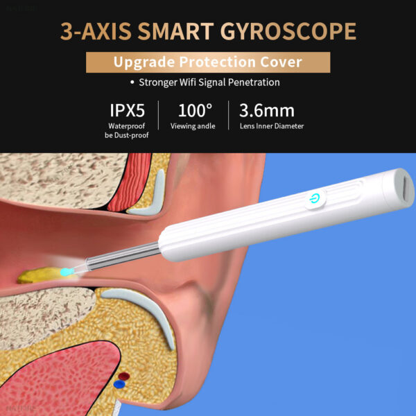 NATFIRE NE7 Smart Visual Sticks Otoscope 1296P Endoscope Wax Removal Tool Earpick Mini Camera Health Care Ear Cleaner