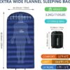 3e744f3eee9309a9 0 Degree Sleeping Bag 100% Cotton Flannel XXL Cold Weather Winter Oversized Sleeping Bag for Adults Camping Zero Degree Big and Tall with Compression Sack
