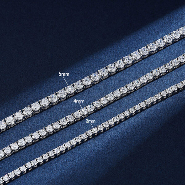Smyoue 100% S Sterling Sier 4mm Moissanite Tennis Chain Sparkling Lab Diamond Necklace Fine Jewelry Certificated