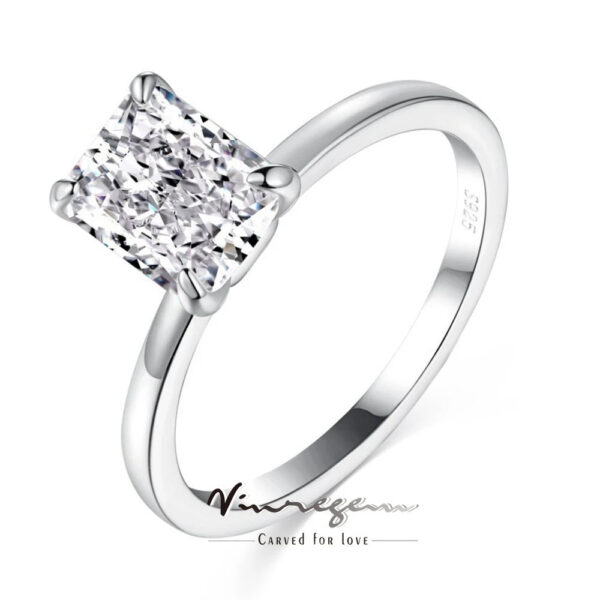 3e7b5e8f47c73700 Vinregem Crushed Ice Cut 6*8 MM Lab Sapphire Gemstone 18K Gold Plated 925 Sterling Silver Engagement Ring for Women Jewelry Gift